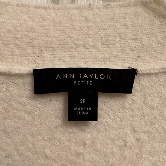 Ann Taylor Cream Cardigan with Pearl Accents - Picture 2 of 7